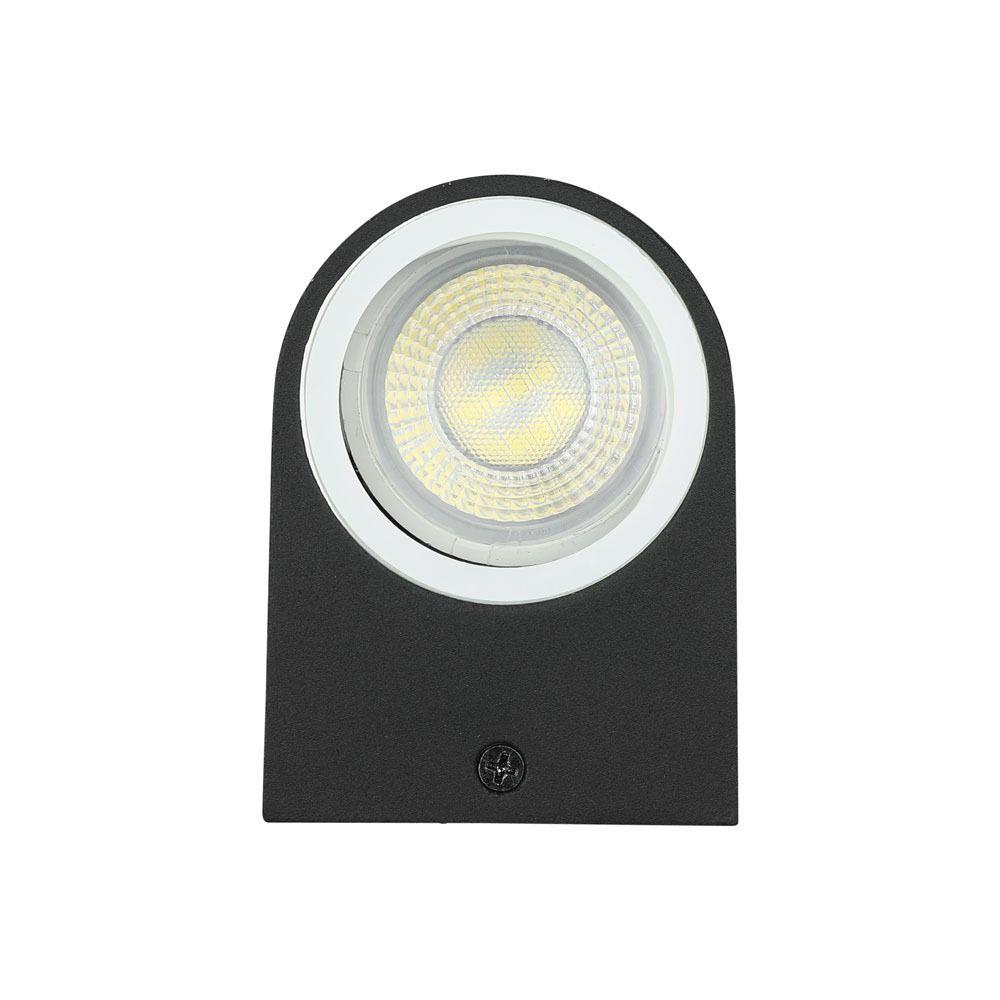 VT-7652 2 WAY GU10 WALL FITTING(ALUMINUM) ROUND, BLACK IP44