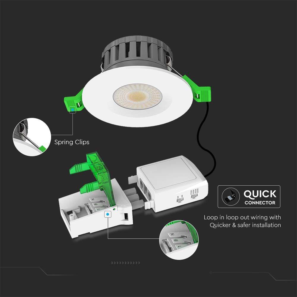 VT-DL0508 5W/8W LED FIRE RATED DOWNLIGHT CCT 4IN1 DIMMABLE