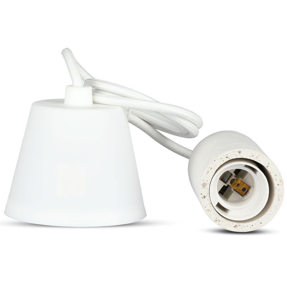 Lampa Wisząca, Trzonek:E27, Gips, Biały, VTAC, SKU 3746