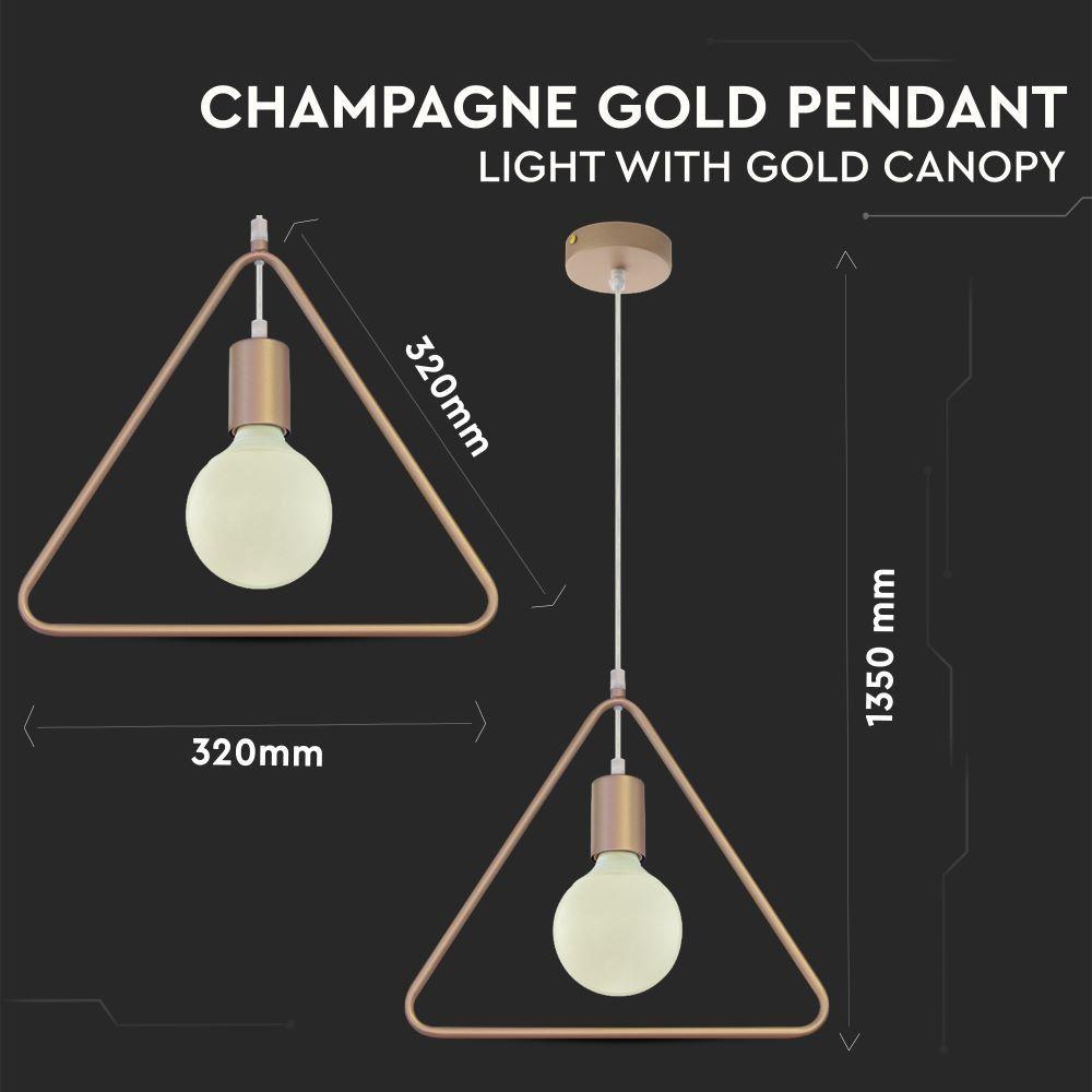 VT-7321 CHAMPAGNE GOLD PENDANT LIGHT WITH GOLD CANOPY-E27