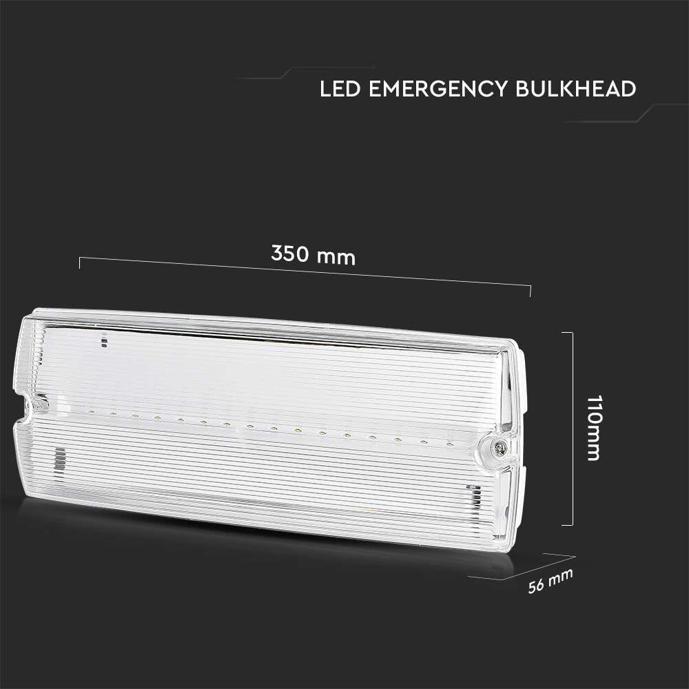 VT-996 3W LED EMERGENCY EXIT LIGHT SELF TEST BUTTON 6400K