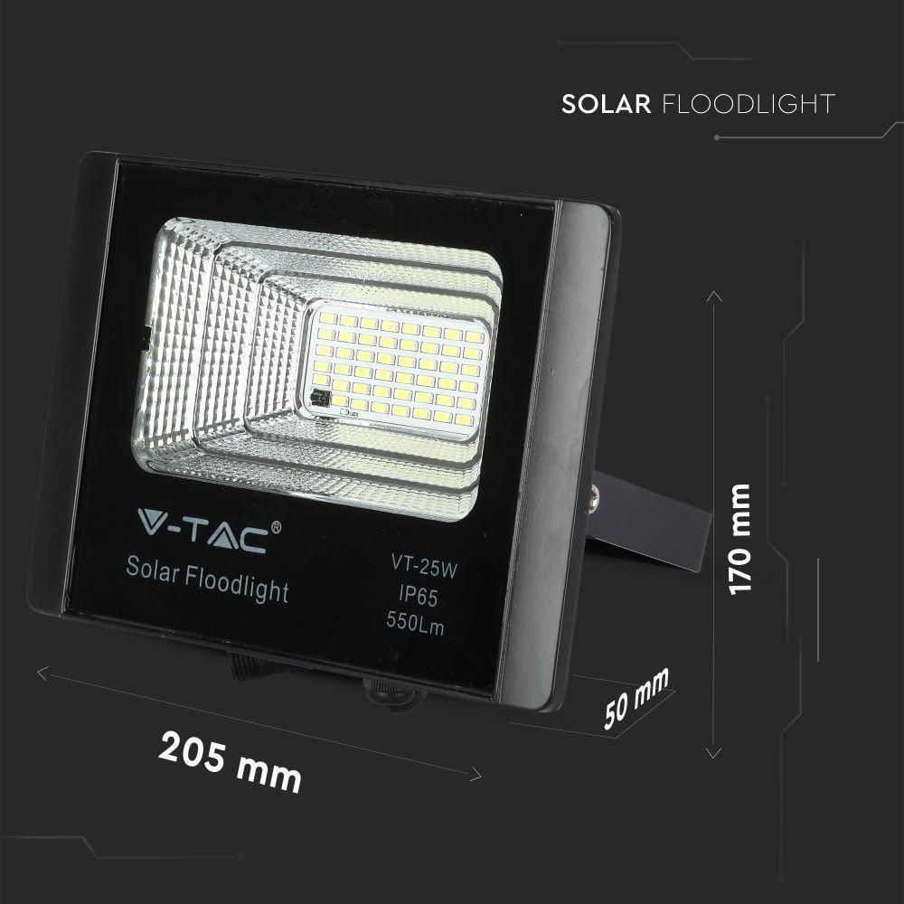 VT-25W 12W SOLAR PANEL WITH LED FLOODLIGHT 6000K