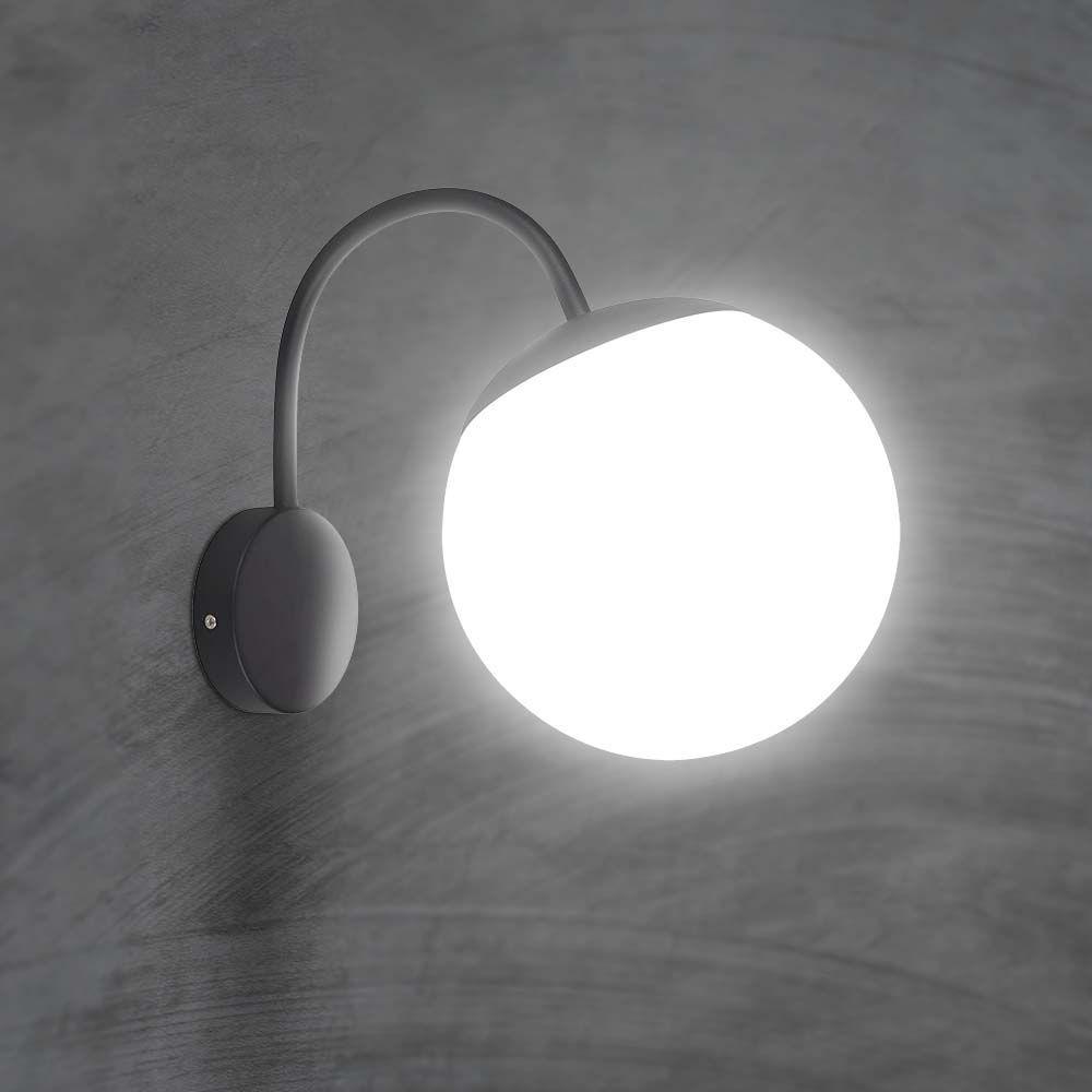 VT-1223 WALL LAMP(1*E27)-MATT BLACK-OPAL PLASTIC BALL