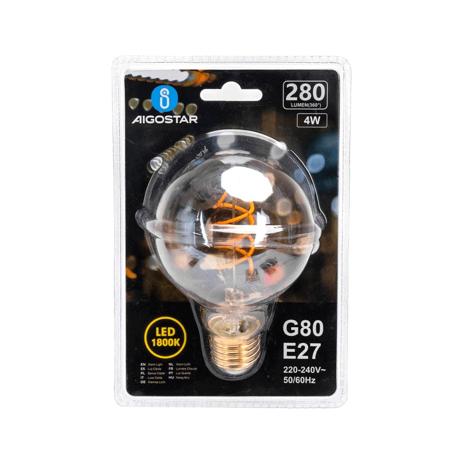 LED Soft Filament Bulb G80 E27 4W