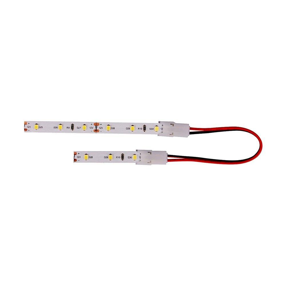 Złączka do taśm LED 8mm, dwustronna z przewodem, IP20, VTAC, SKU 2657