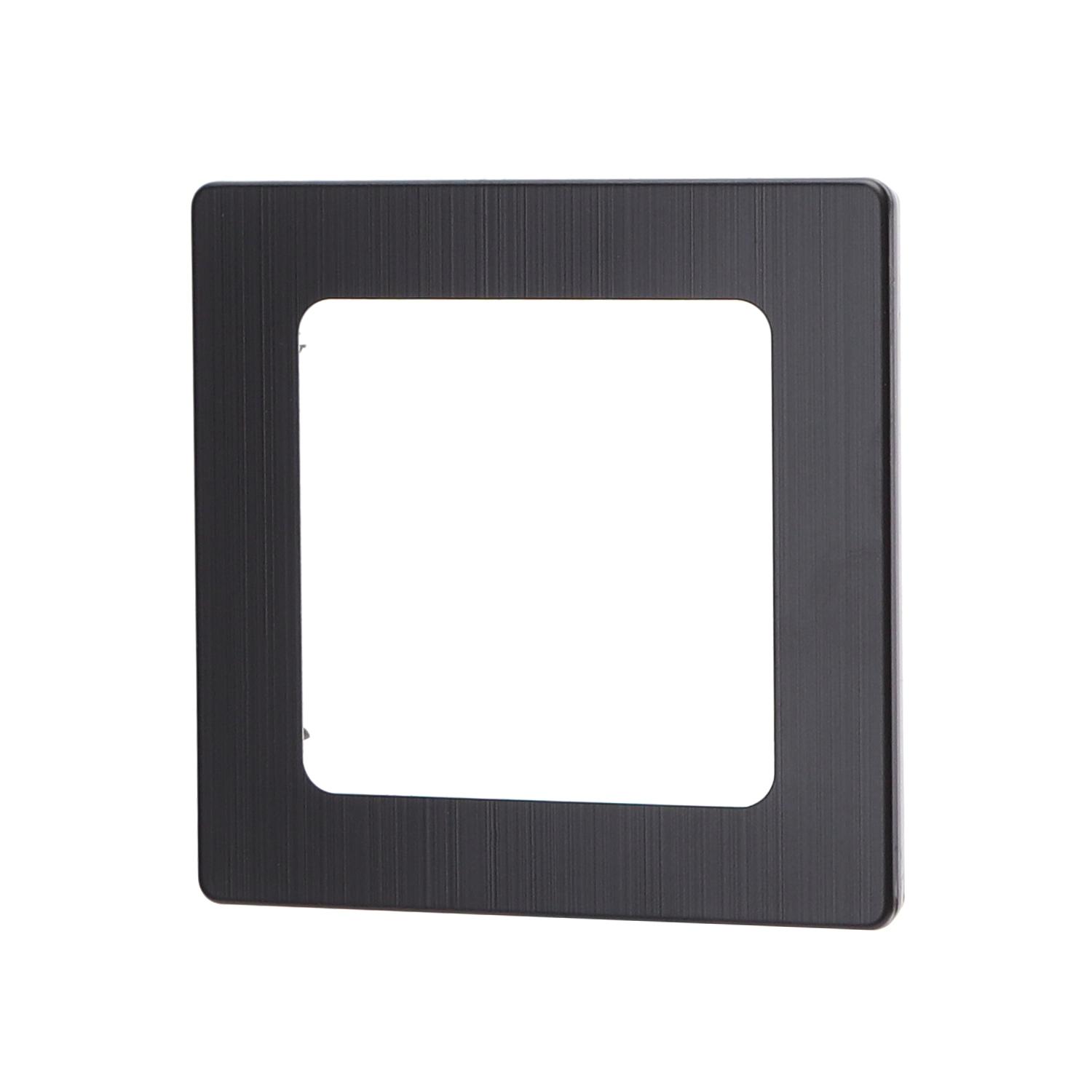 German-French One Gang Aluminium Wall Plate Black