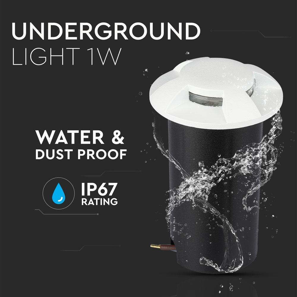 VT-1171 1W LED UNDERGROUND LIGHT(12V) 3000K-WHITE, IP67