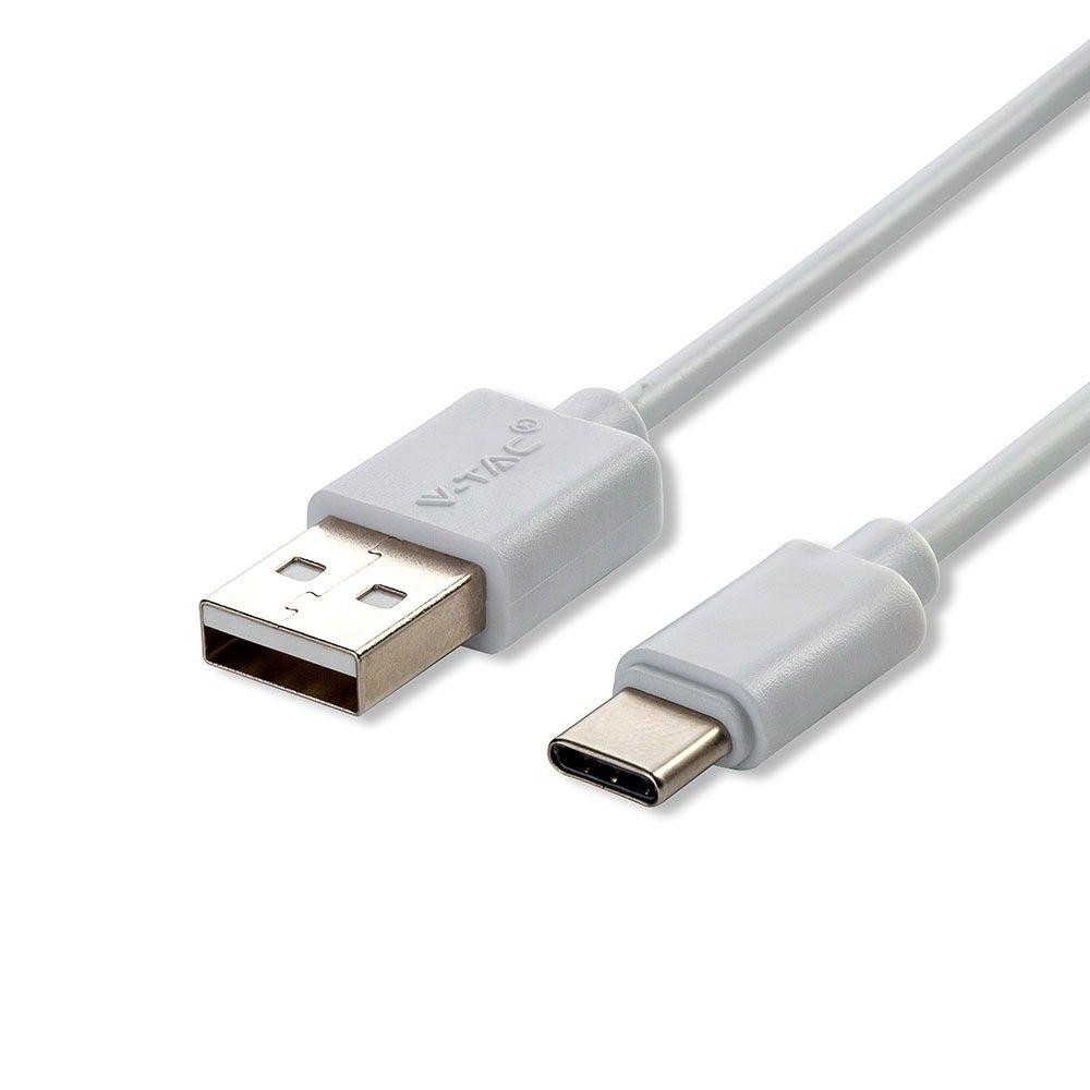 Przewód USB typ: C, 1m, Biały, VTAC, SKU 8482