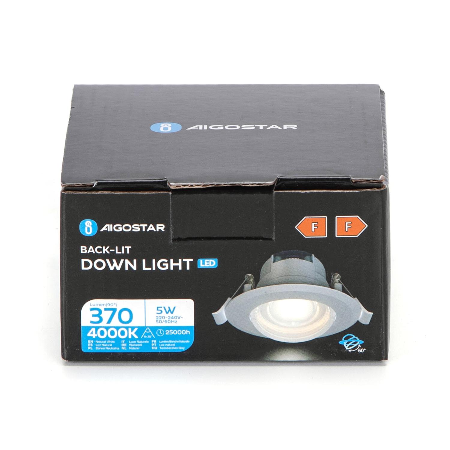 Podtynkowy okrągły downlight LED z regulowanym kątem 5W Światło naturalne