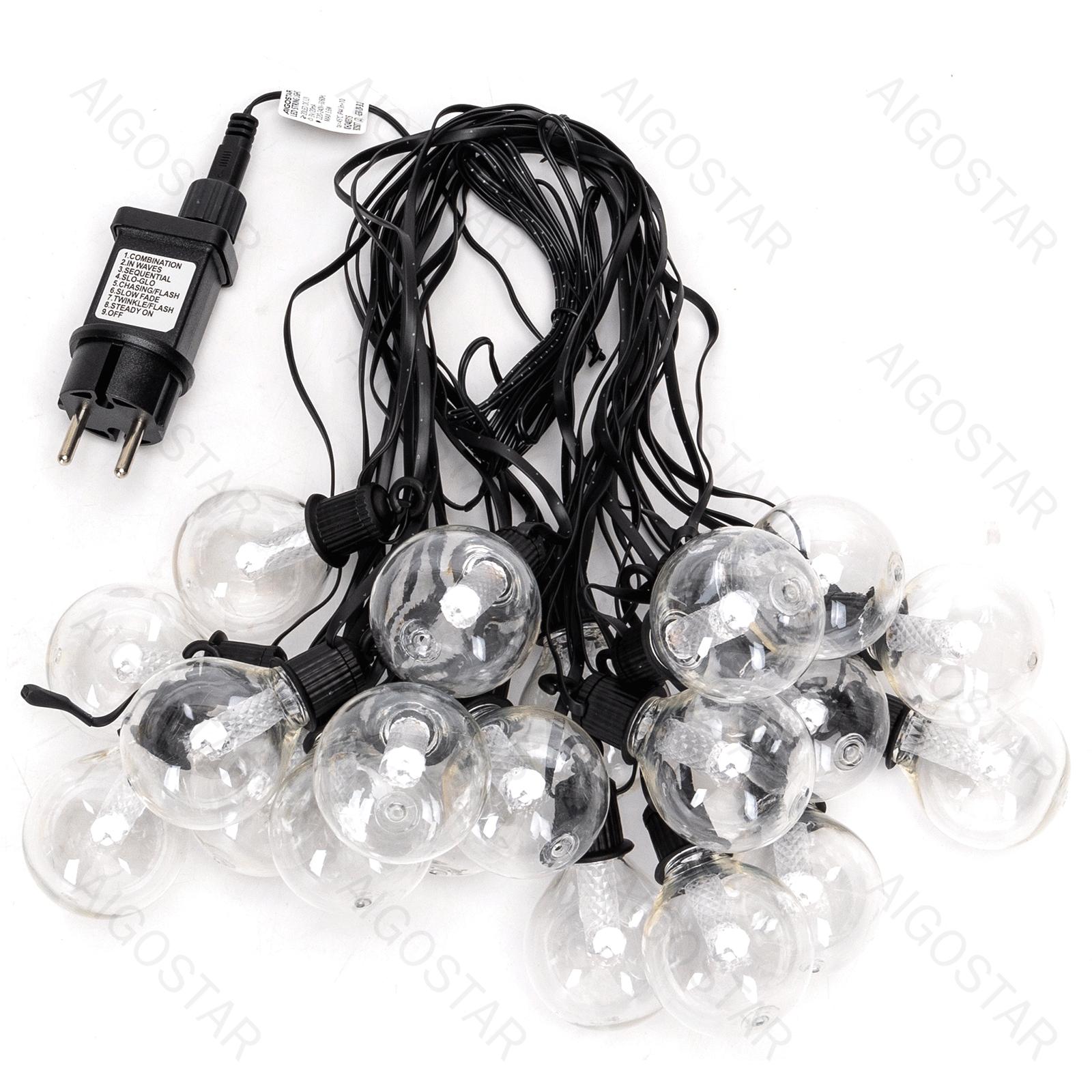 Low voltage G50 bubble column string lights, warm white, 10m