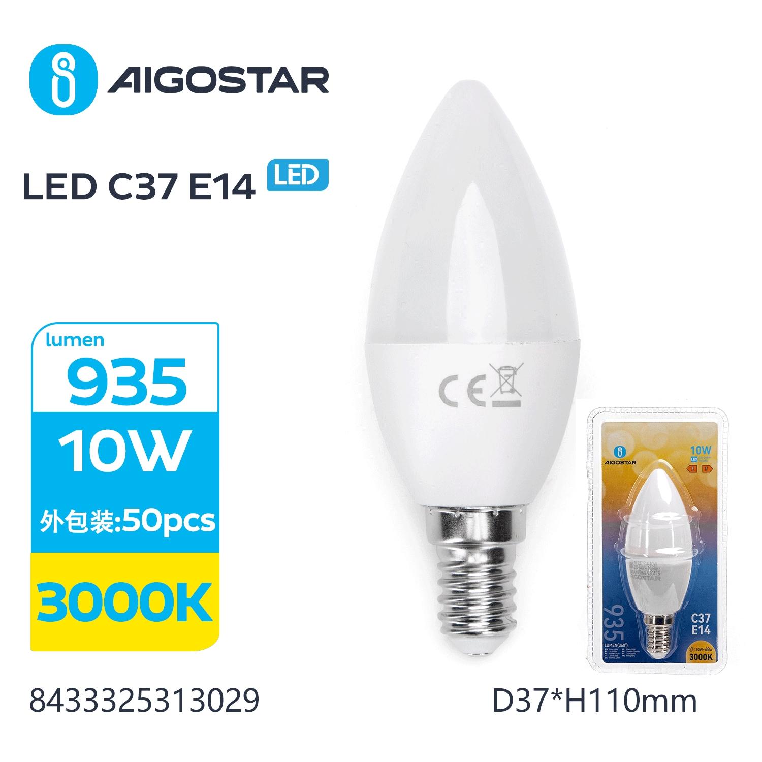 LED A5 C37 E14 10W 3000K