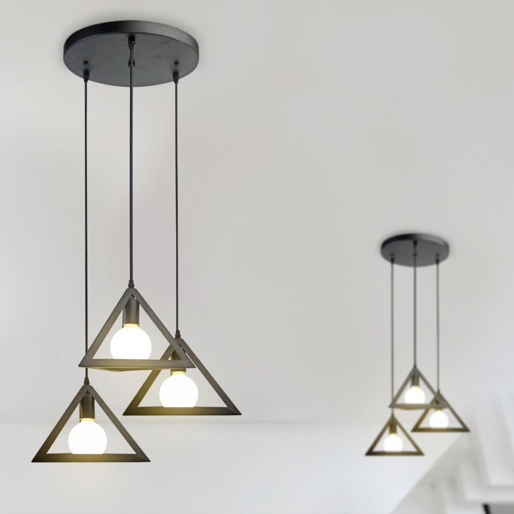 Lampa Wisząca, Geometryczna, Trzonek:E27, Czarny , VTAC, SKU 3927