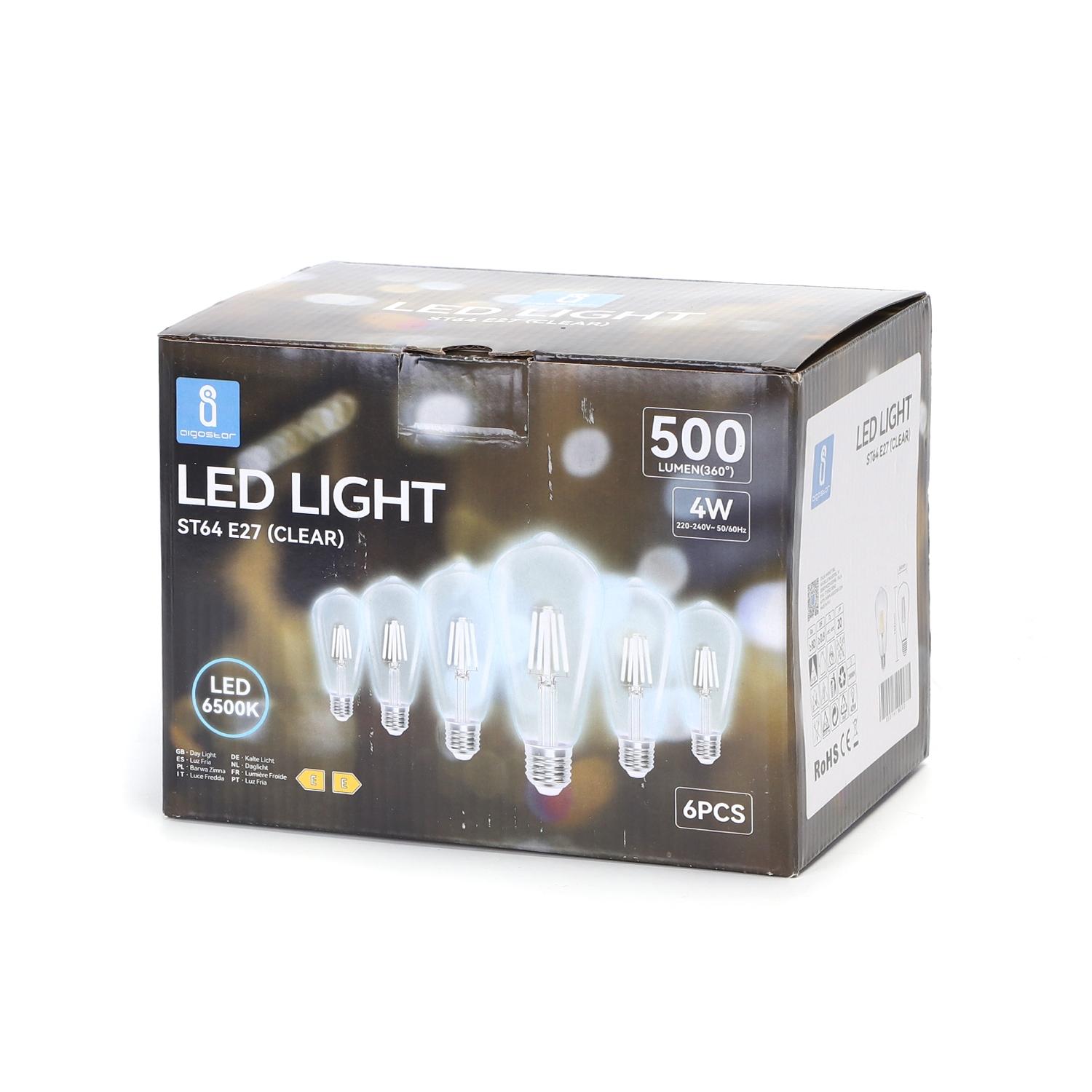 LED E27 ST64 4W Day light