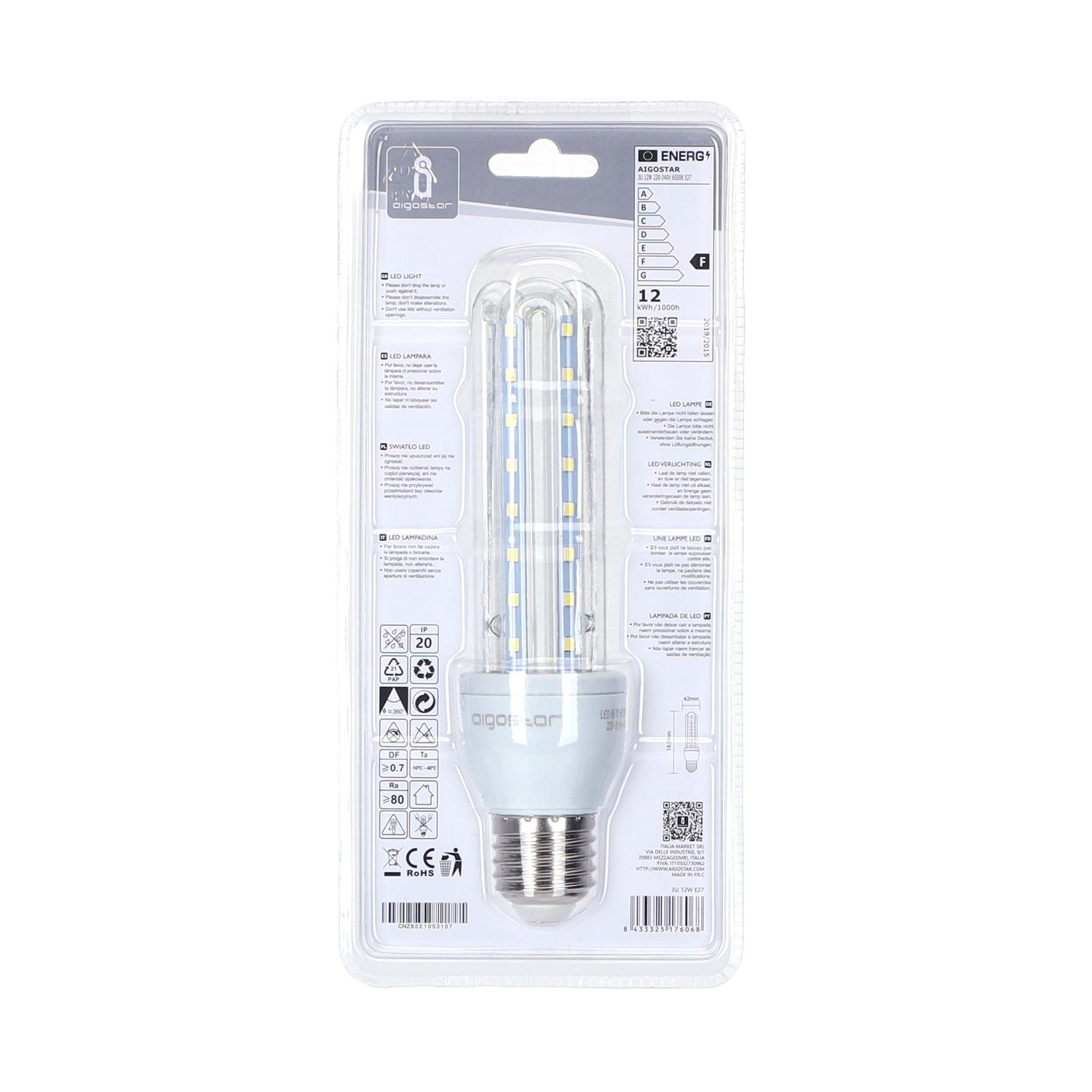 LED E27 12W U-tube