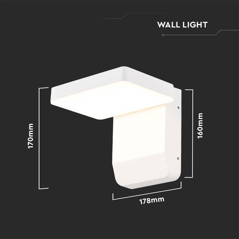 17W Lampa ścienna LED, Barwa:4000K, Obudowa: Biała, Kwadratowa, VTAC, SKU 2943