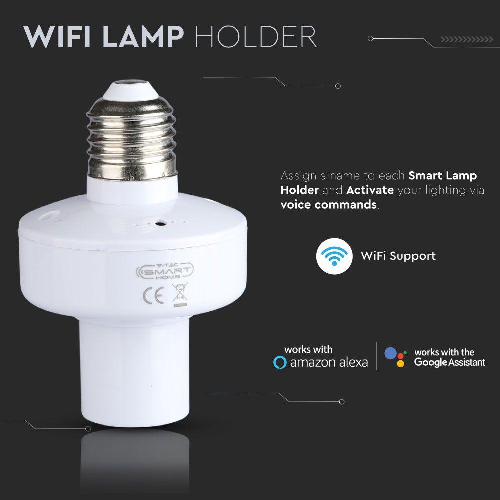 VT-5007 WIFI E27 LAMP HOLDER-COMPATIBLE WITH ALEXA & GOOGLE HOME