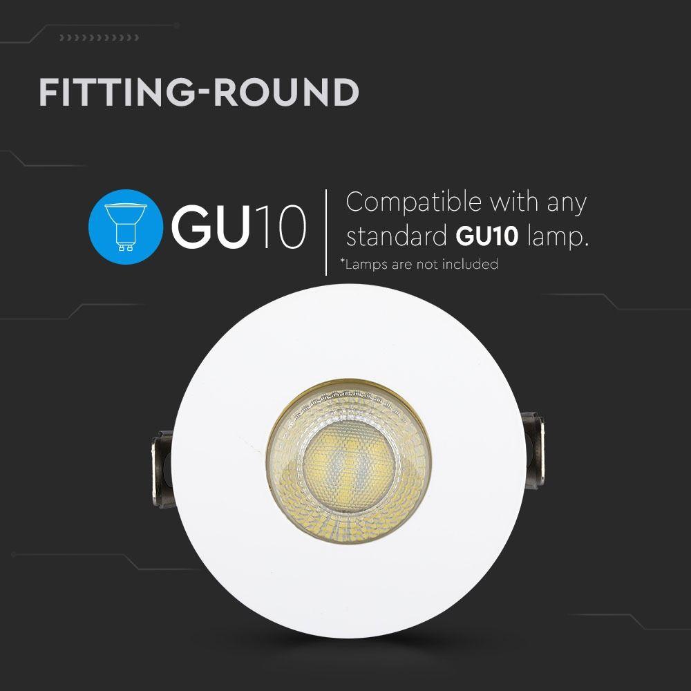 VT-873 GU10 FITTING ROUND-WHITE+GOLD