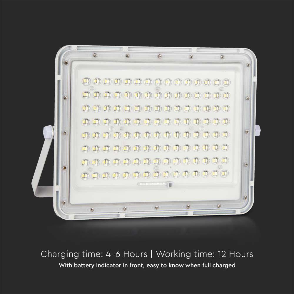 VT 180W LED SOLAR FLOODLIGHT 4000K 16000 mAh BATTERY 3M CABLE SMART IR REMOTE FAST CHARGE WHITE