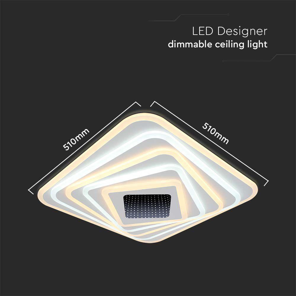 VT-7958 150W LED SMART DECORATIVE CEILING LAMP 50x50x7CM 3IN1 DIMMABLE+REMOTE CONTROL