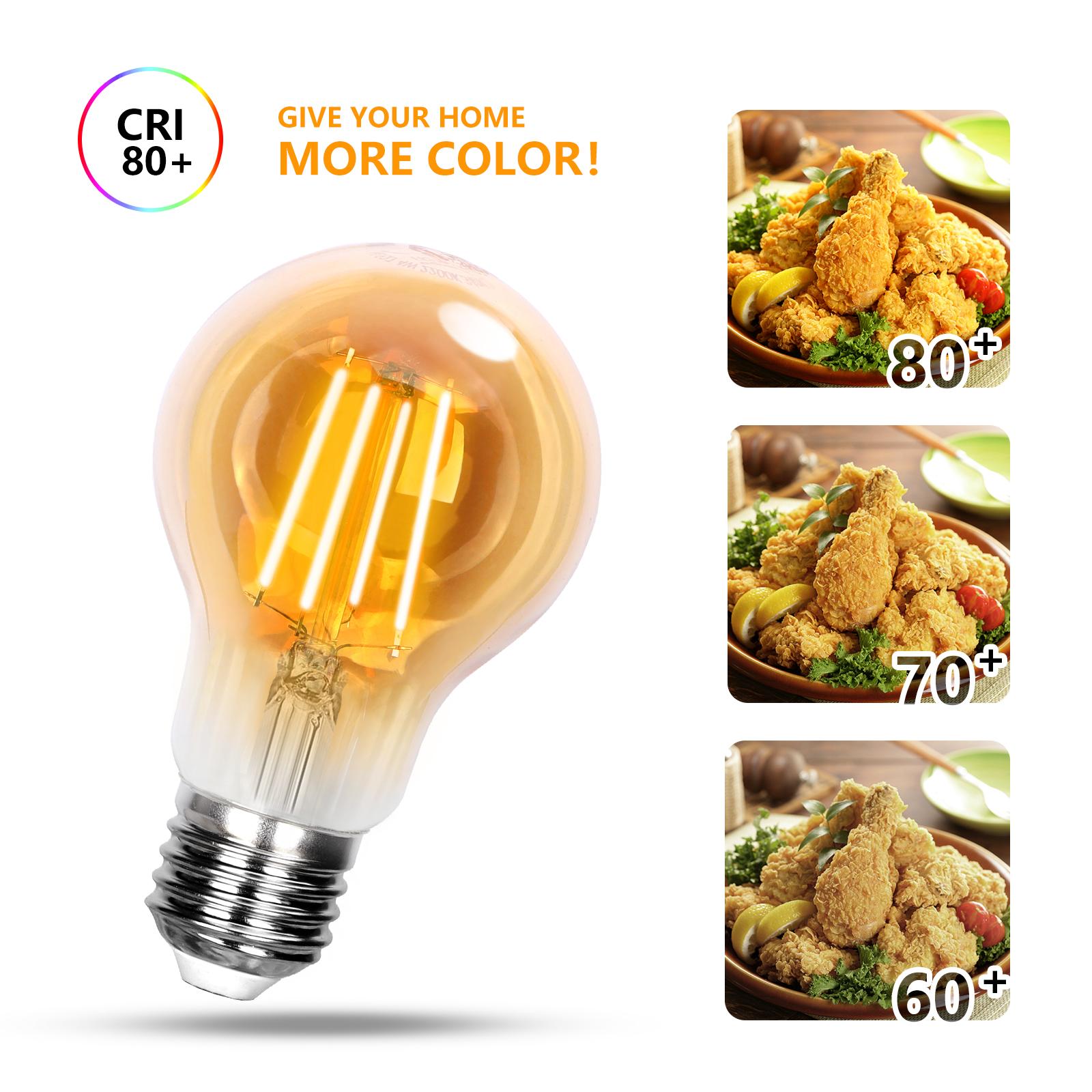 LED Filament Bulb (Amber) A60 E27 6W