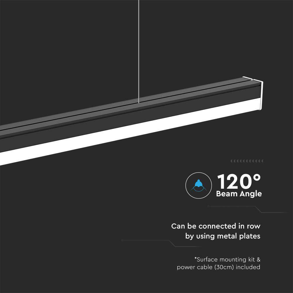 40W Oprawa Liniowa LED, Barwa: 4000K, Obudowa: Czarna      , VTAC, SKU 23000