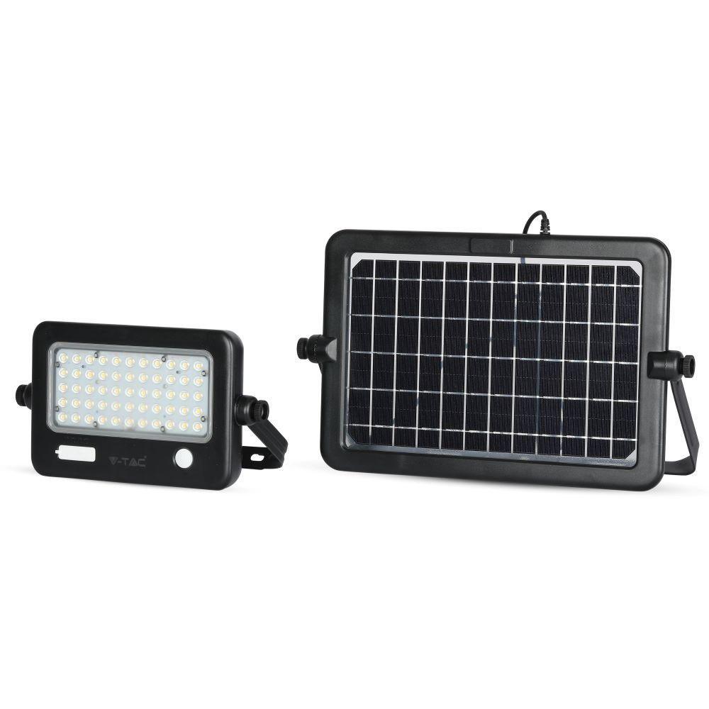 10W Naświetlacz LED solarny, Panel z przewodem, Gniazdo USB, Barwa:4000K , Obudowa: Czarna, VTAC, SKU 8674