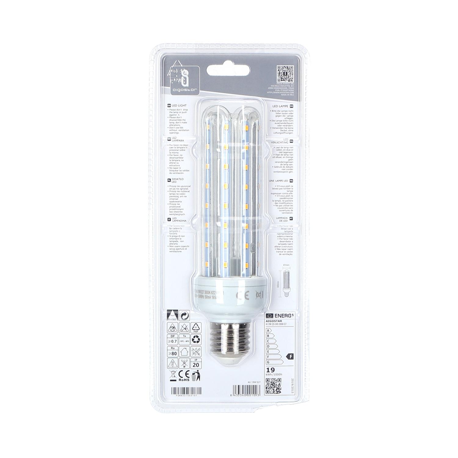 LED E27 19W U-tube