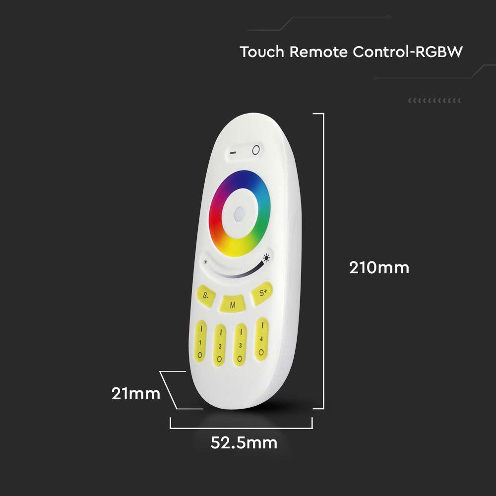 Pilot WiFi RGB+W do sterowników SKU 2912, 2913, 4 strefowy, Obudowa: Biała, VTAC, SKU 2923