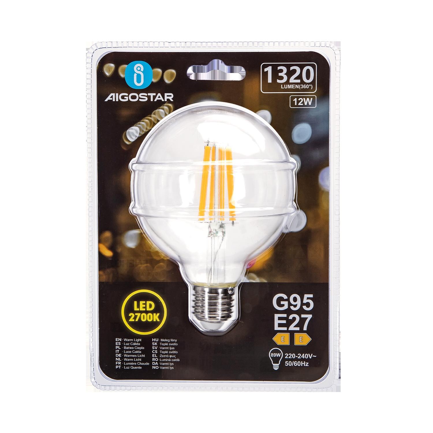 LED Filament Bulb (Clear) G95 E27 12W