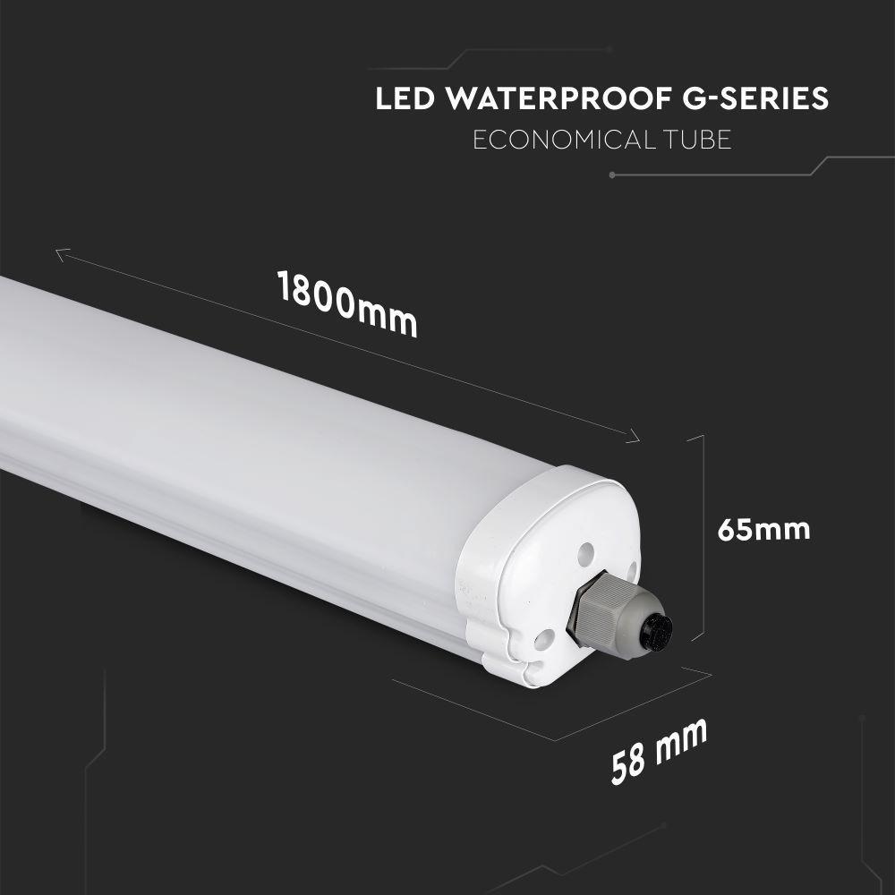 60W Oprawa hermetyczna aluminiowa 180cm, Chip SAMSUNG, Barwa:6400K, 5 Lat gwarancji , VTAC, SKU 681