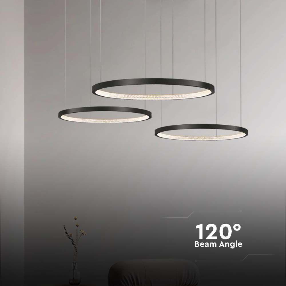 Lampa wisząca LED (40*60*80CM), Barwa: 3000K, Kryształowe akrylowe wnętrze, Obudowa: Czarna    , VTAC, SKU 10054