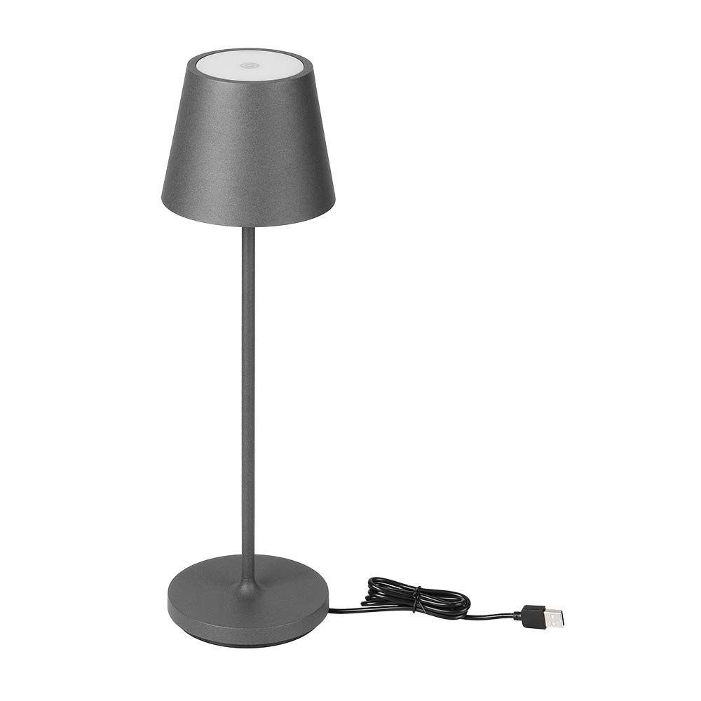 VT-7522 LED 2W TABLE LAMP 4400mA BATTERY 3000K IP54 GREY BODY