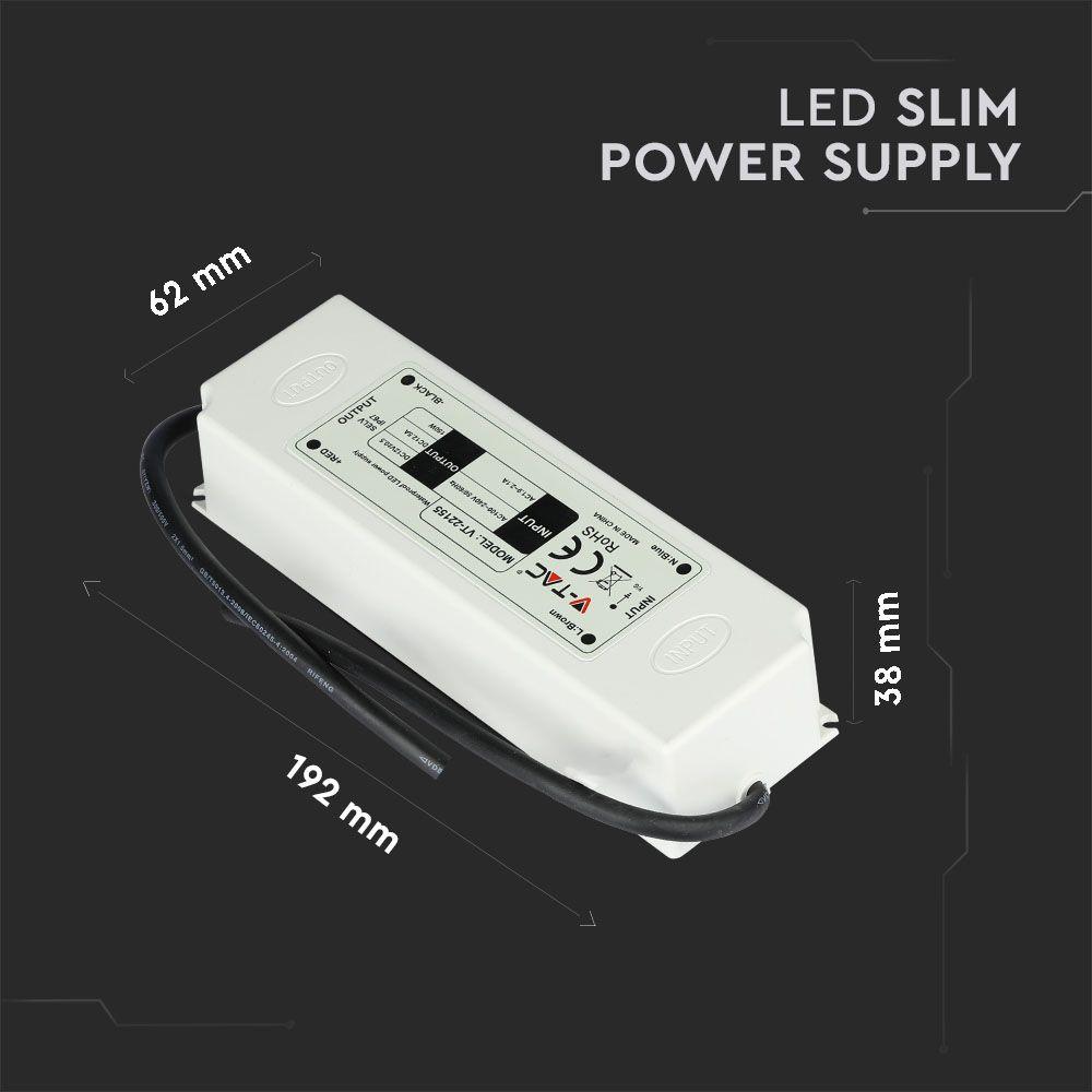 VT-22155 150W LED PLASTIC SLIM POWER SUPPLY 12V IP67,5 YRS WTY