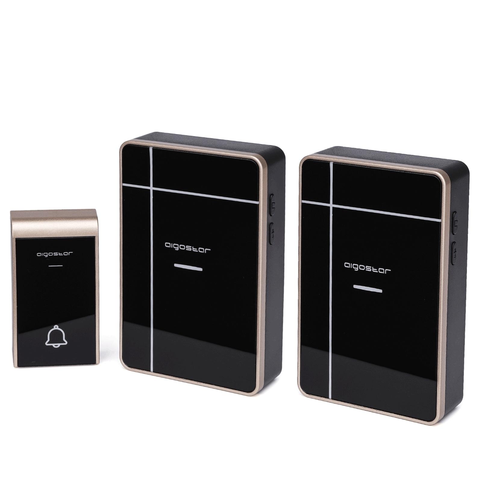 DC Wireless Digital Door Bell (one to two) Black & Golden