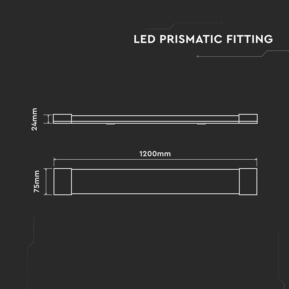 VT-8330 30W LED GRILL FITTING 120CM FAST CONNECT & CABLE 60CM 6500K 155LM/W 5YRS WTY