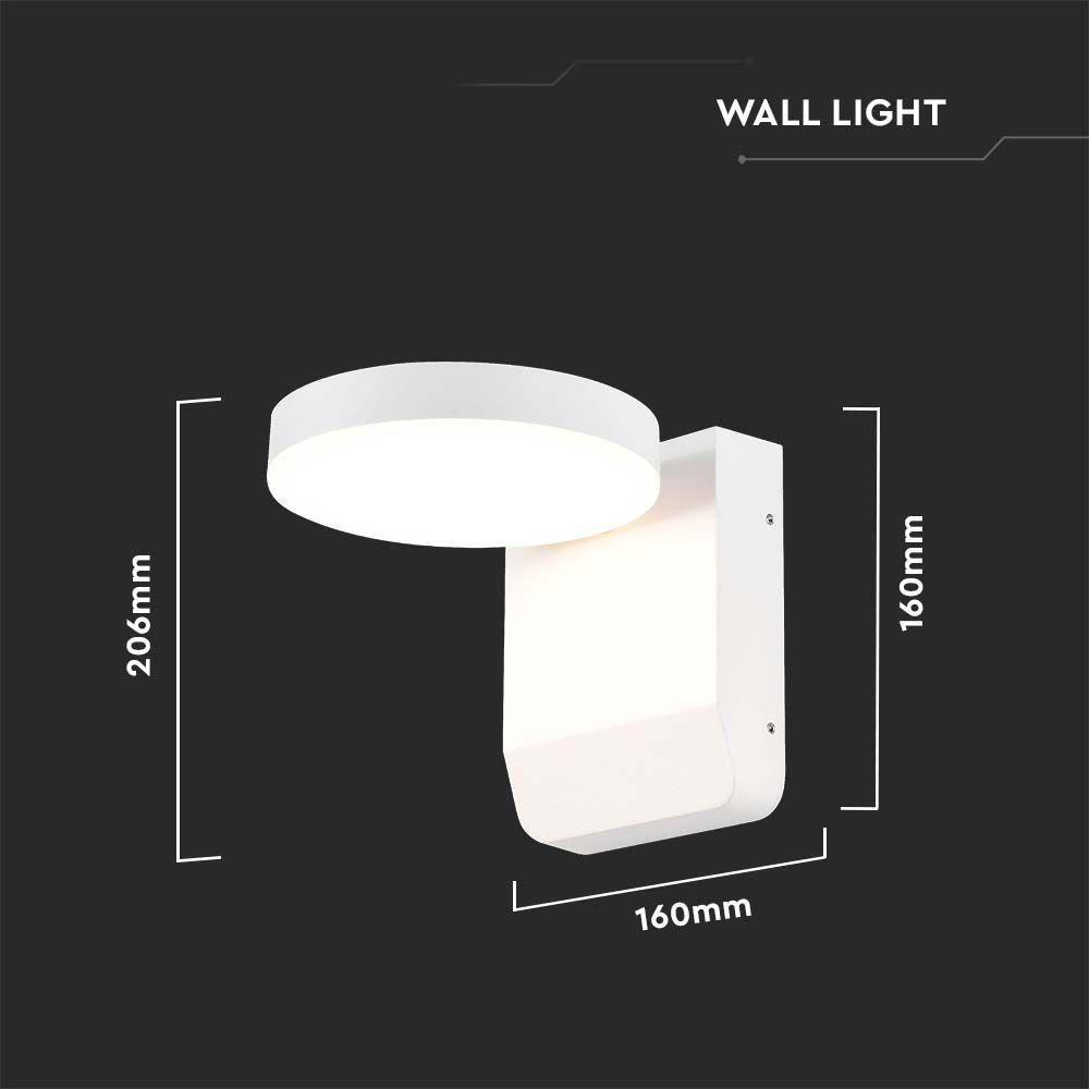 VT-11020 17W LED WALL LIGHT 4000K WHITE BODY ROUND IP65