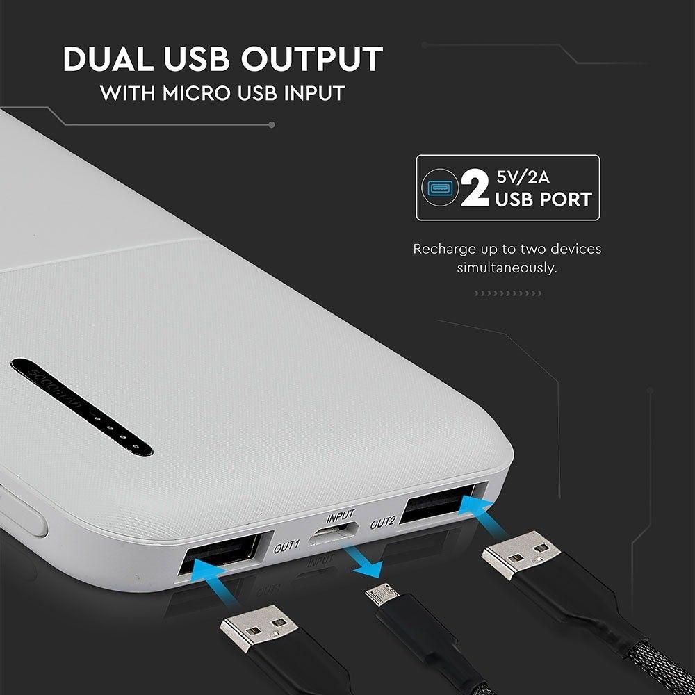 VT-3517 5000mah POWER BANK-WHITE