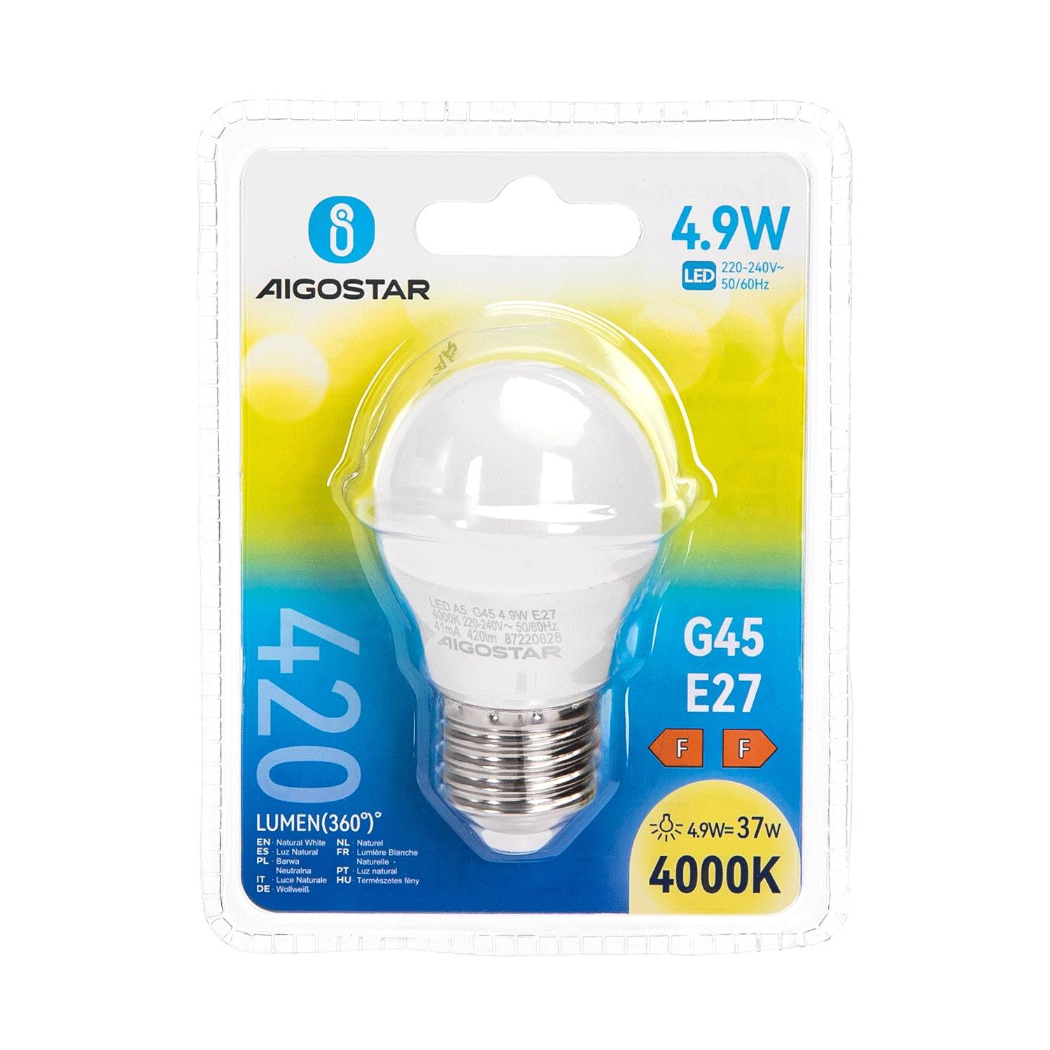 LED E27 4.9W G45