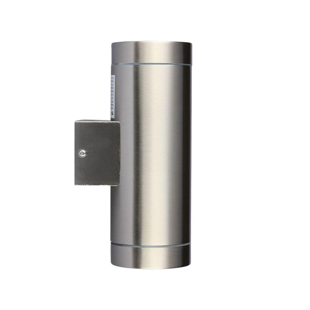 VT-7642 2 WAY GU10 WALL FITTING,STAINLESS STEEL BODY, IP44