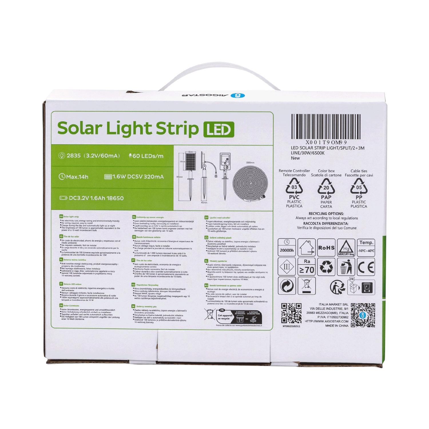 Solar light strips 30W IP65