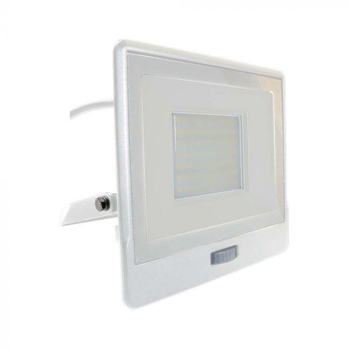 VT-158S-1 50W PIR SENSOR FLOODLIGHT SAMSUNG CHIP & 1M CABLE 6500K WHITE BODY