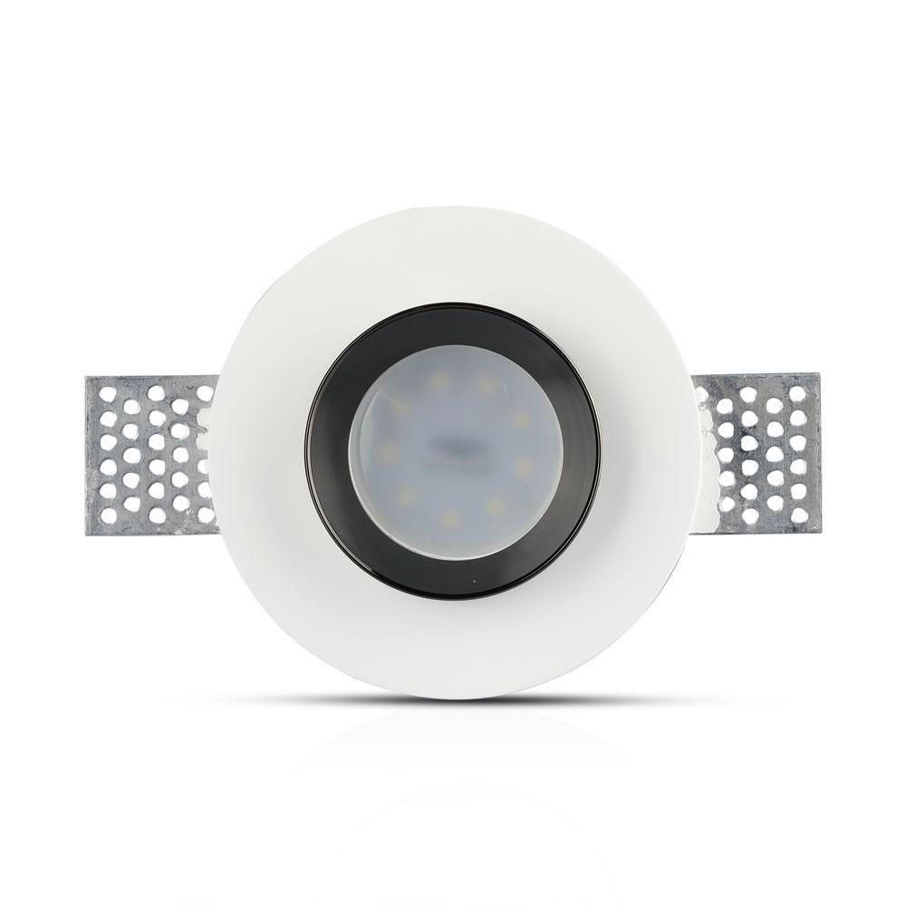 VT-866 GU10 WHITE GYPSUM (RECESSED) WITH BLACK METAL-ROUND