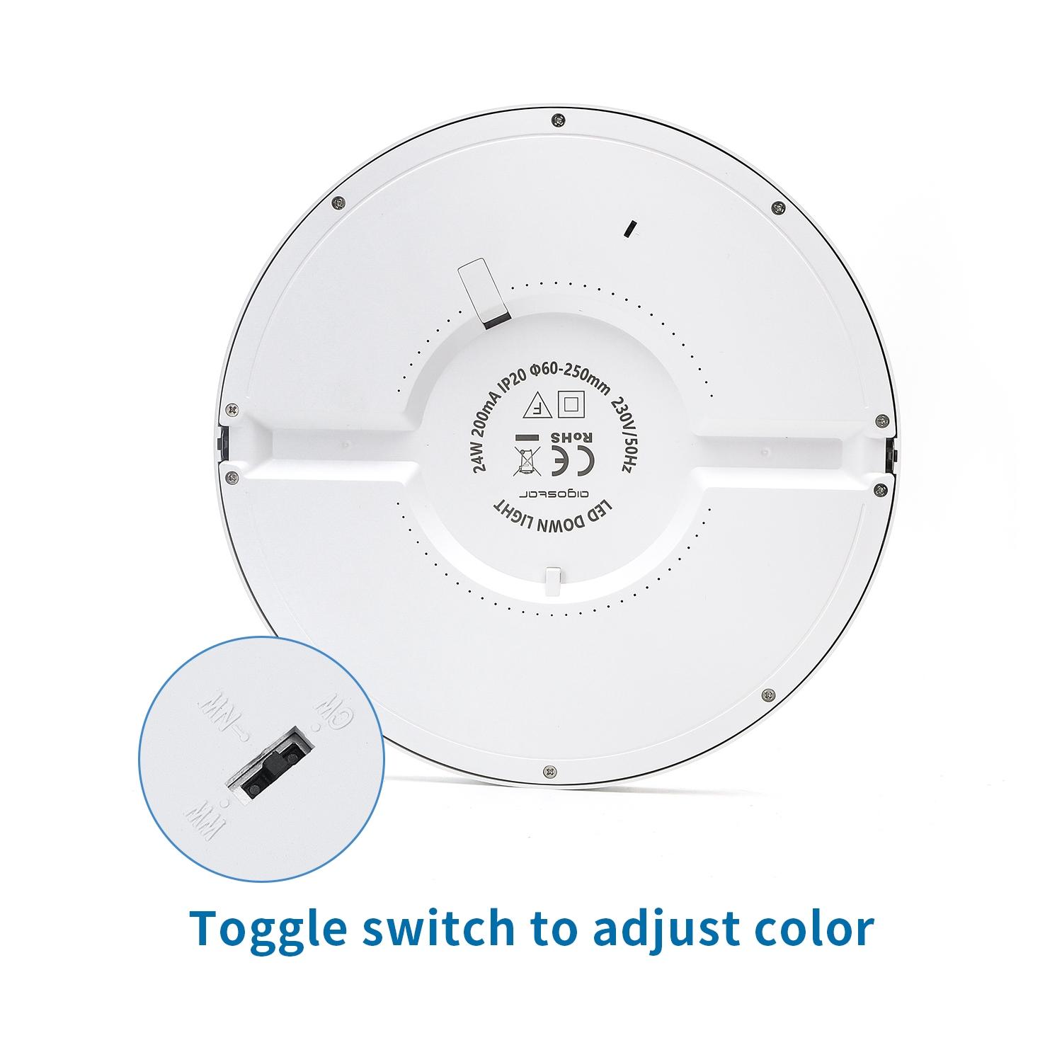 Downlight okrągły LED E6 24W Regulowana wielkość i temperatura koloru (24W,3000K/4000K/6000K,2200lm)