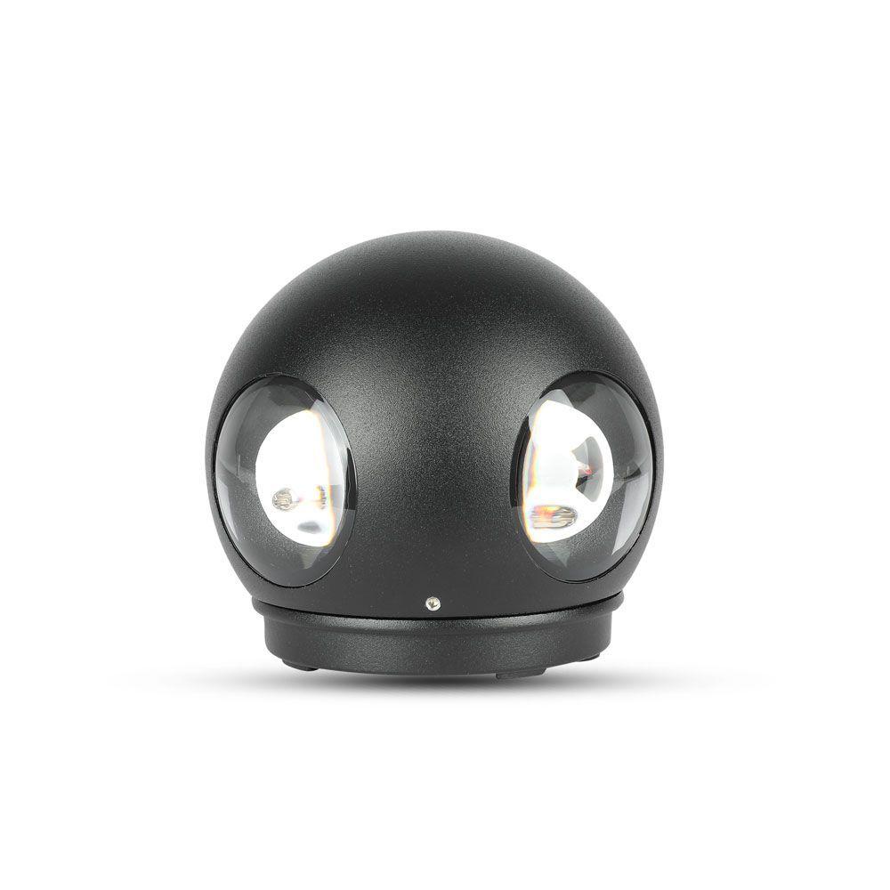 VT-834 4W LED WALL LIGHT ROUND 3000K IP65 BLACK BODY