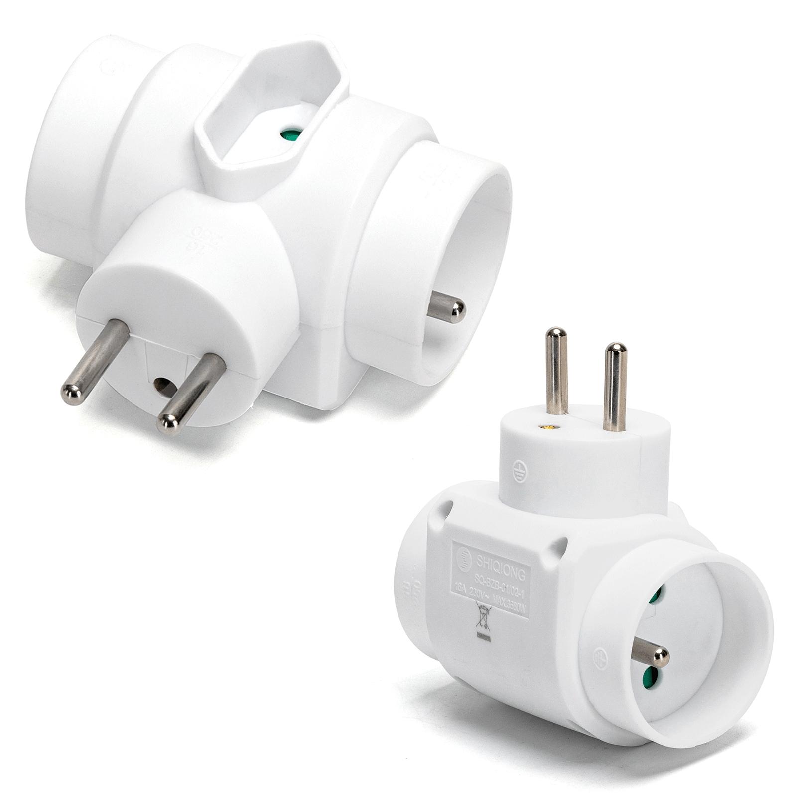 ADAPTOR MIXED PACKAGING (2-WAY 16A WITH SWITCH & 3-WAY /2*16A+1*2.5A /WITHOUT SWITCH & 3-WAY 16A /WITHOUT SWITCH) 3*4PCS /WHITE&BLACK