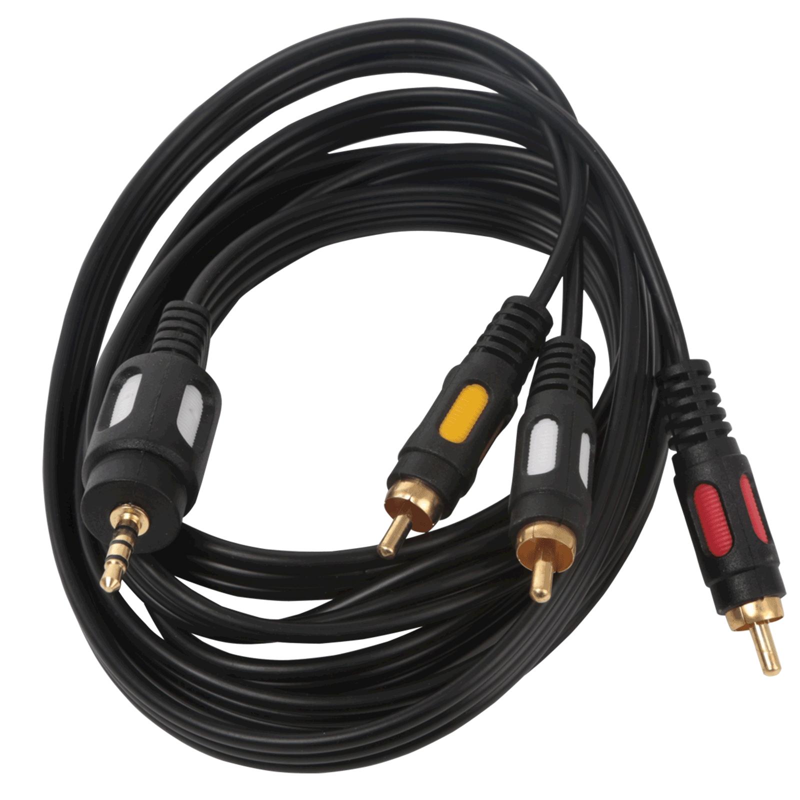 Audio Cable 3x RCA 1.8m Black