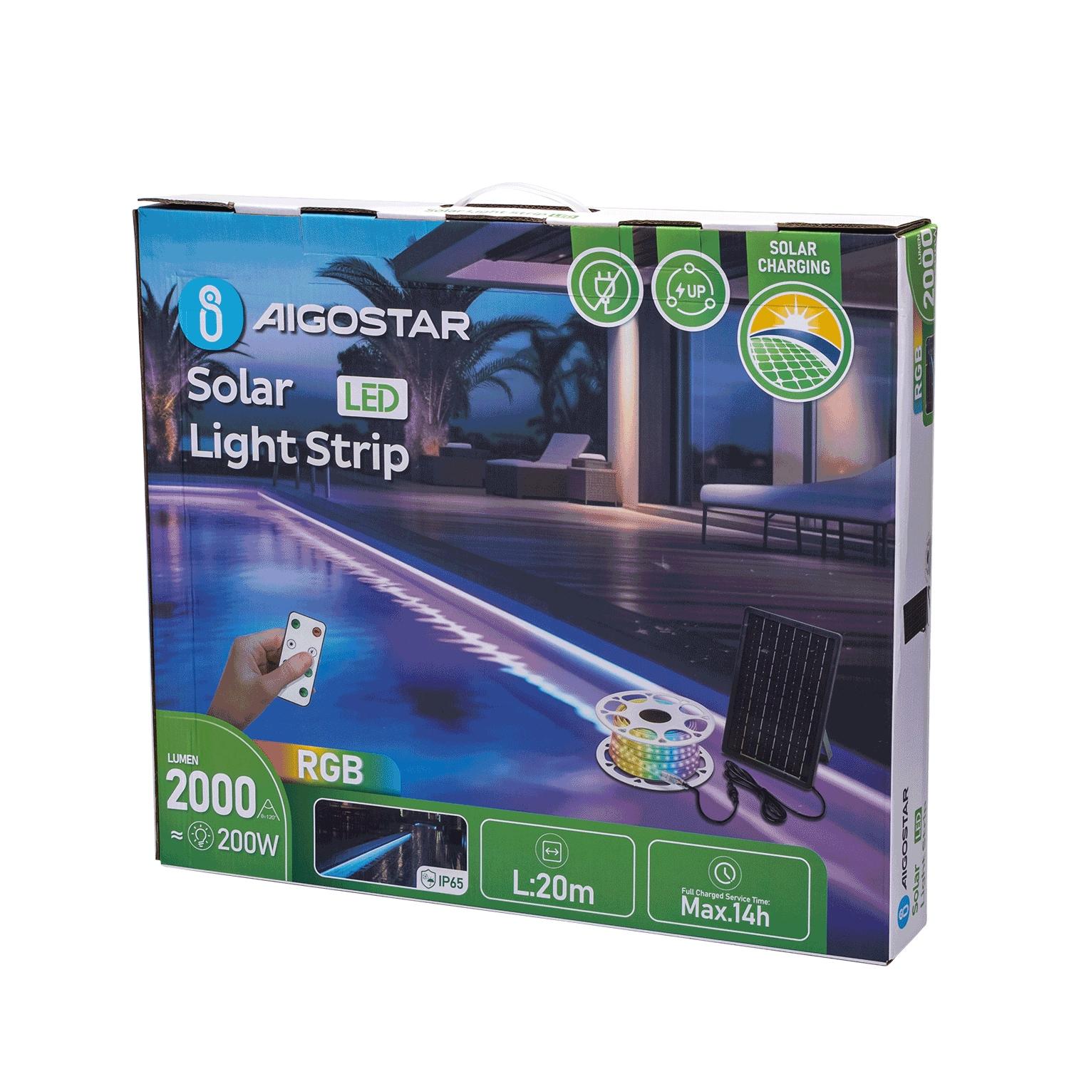 Taśma solarna LED 20m RGB 100W