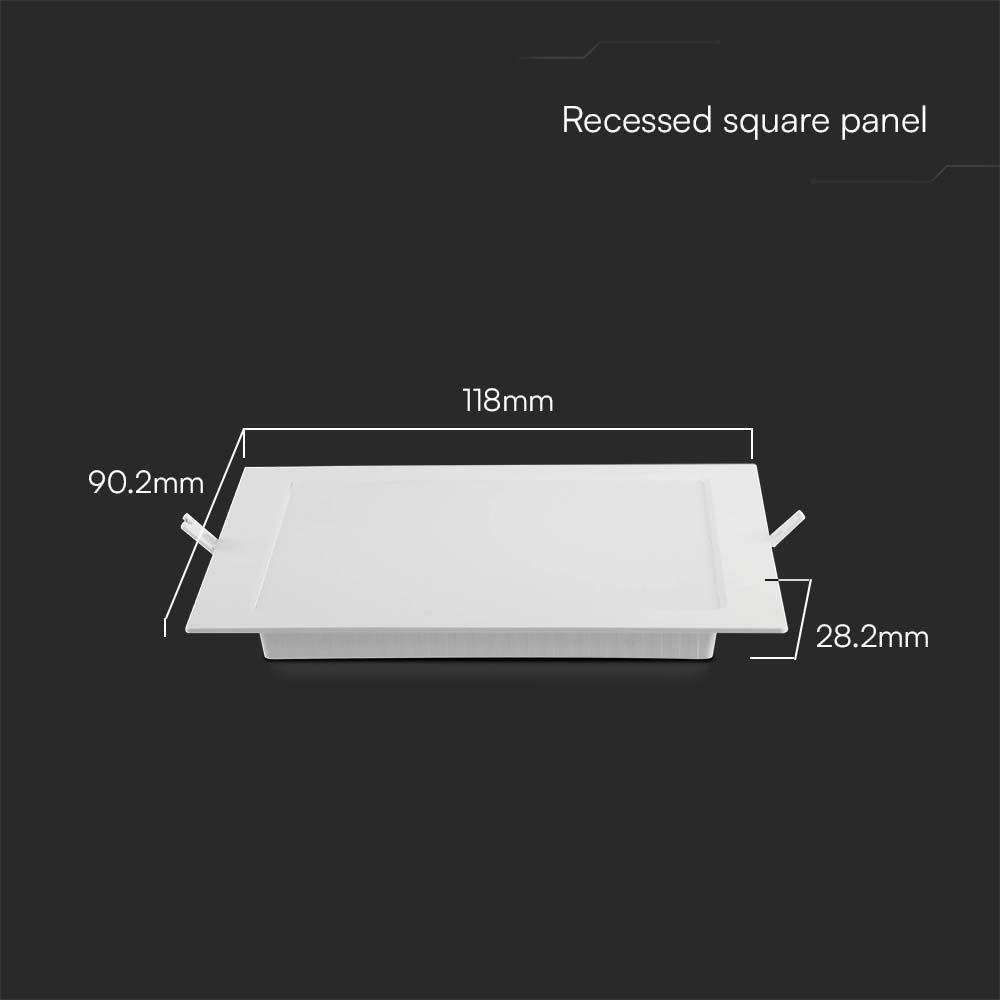 VT-61003 3W BACKLIT RECESSED PANEL 3000K SQ