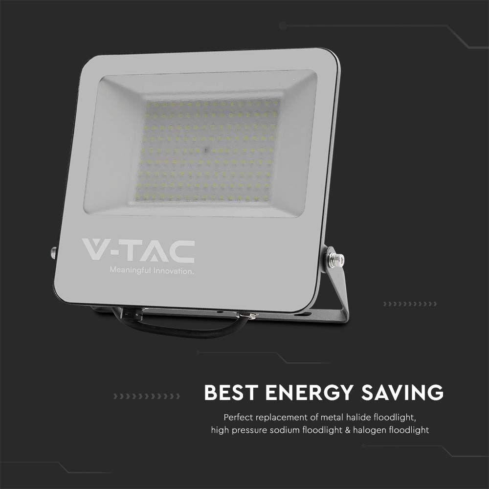 VT-44106 100W LED FLOODLIGHT 4000K BLACK BODY GREY GLASS 160LM/W