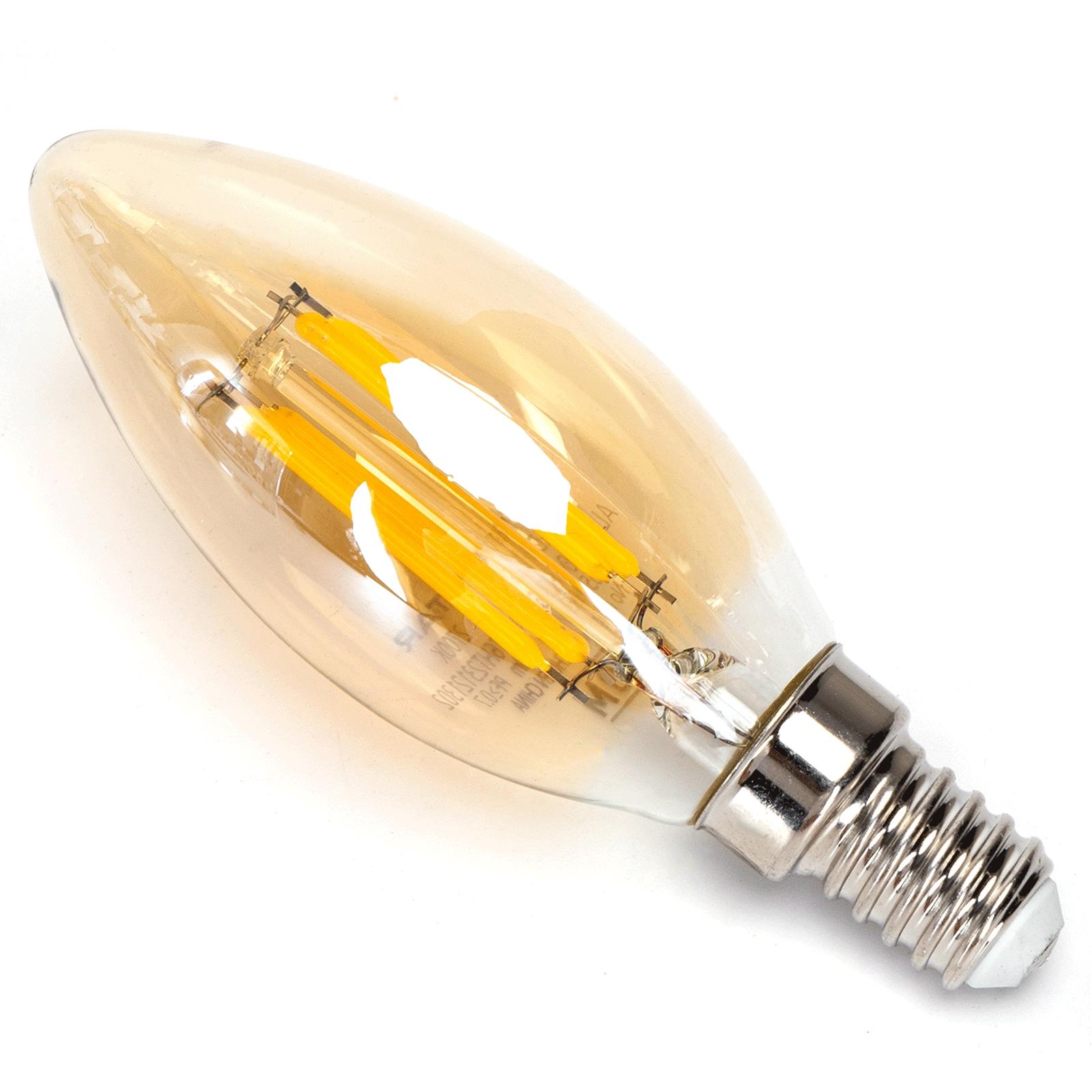 LED Filament Bulb (Amber) C35 E14 6W